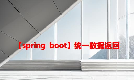 【Spring Boot】统一数据返回